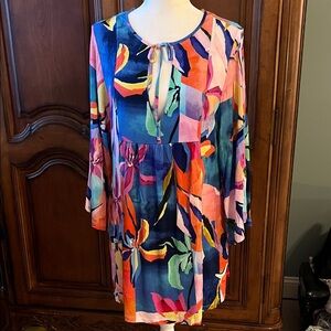 Sunshine 79 New Colorful Floral Women's Swim Coverup, Large